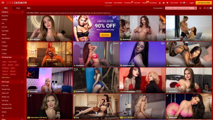 Livejasmin main page