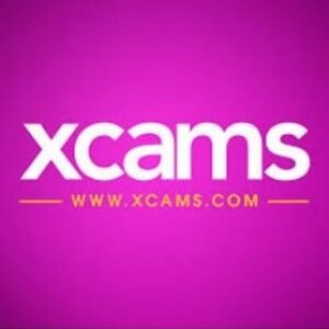 Xcams logo written in white on a magenta background